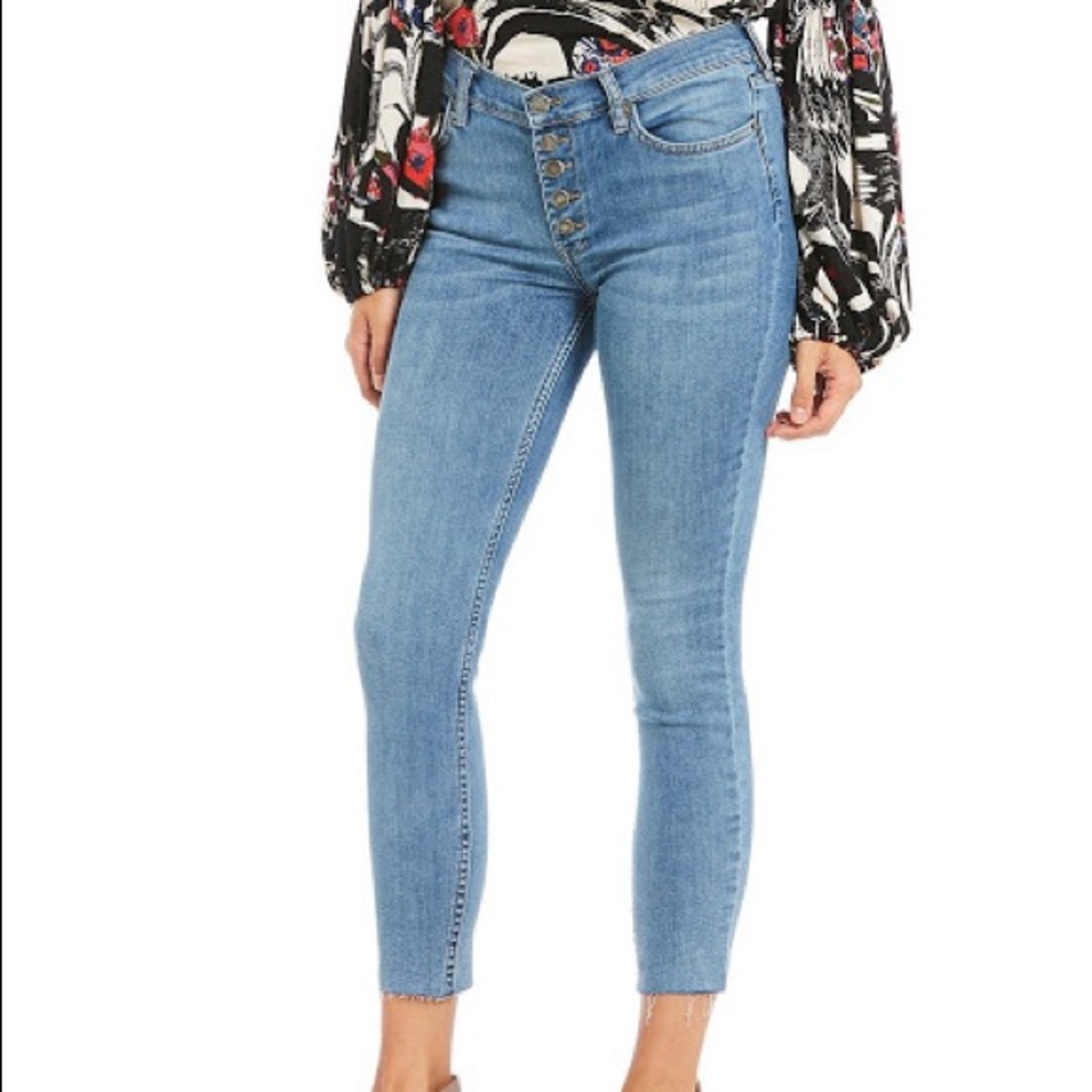 Free People Reagan Raw Hem Skinny Jeans